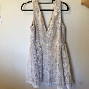 All of My Heart White Lace Skater Grad Dress